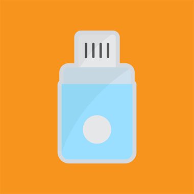 USB Flashdisk icon. Icon related to electronic, technology. Flat icon style. Suitable for stickers and prints. Simple design editable