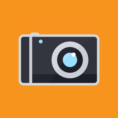Camera icon. Icon related to electronic, technology. Flat icon style. Suitable for stickers and prints. Simple design editable