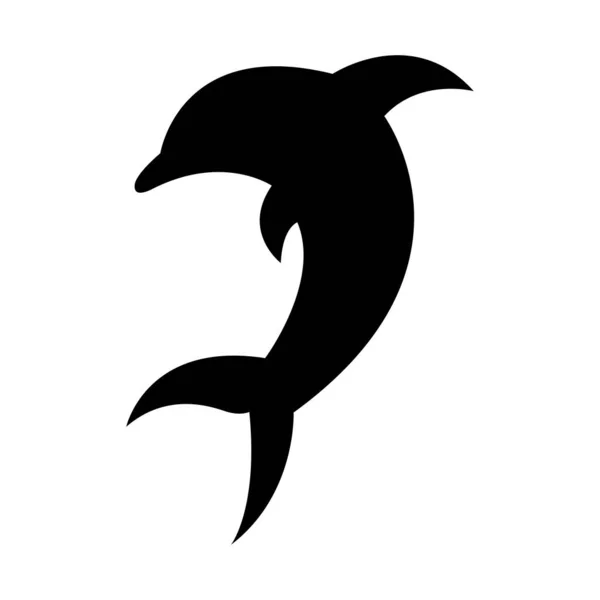 Ilustración Iconos Dolphin Silhouette Icono Ilustración Relacionado Con Los Animales — Vector de stock