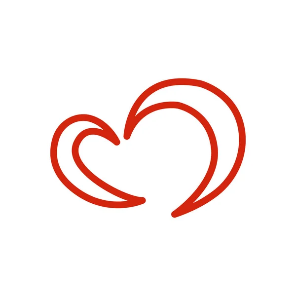 Ilustrace Čáry Srdce Jednoduchý Design Upravitelný Návrhový Vektor — Stockový vektor