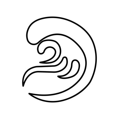 Plaj çizgisi ikonu çizimi. Tatille ilgili bir ikon. Basit tasarım düzenlenebilir