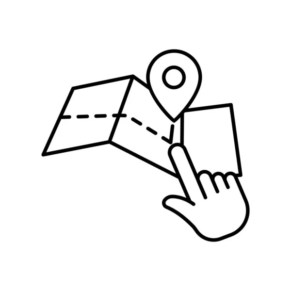 手摸线图标说明与路线 与在线路径有关的图标 可编辑的简易设计 — 图库矢量图片