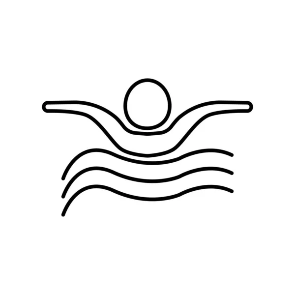 Swimmer Line Icon Illustration Icon Related Swimming Simple Design Editable — Stock Vector