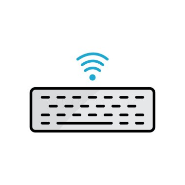 Sinyalli klavye simgesi çizimi. Akıllı aygıtla ilgili simge. Doğrusal renk simgesi biçimi. Basit tasarım düzenlenebilir