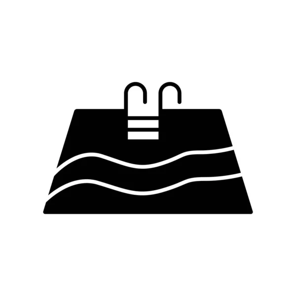 スイミングプールのグリフアイコンのイラスト 休日に関するアイコン シンプルなデザイン編集可能 — ストックベクタ