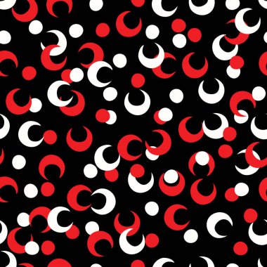 Çemberleri kusursuz ve siyah arka planda kırmızı ve beyaz bir ay..