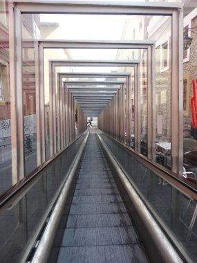 Modern structure for escalators in Vitoria Gasteiz Spain clipart
