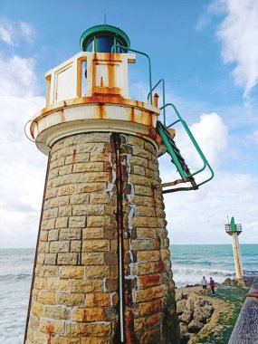 Capbreton Sahili 'ndeki Ligthouse Fransa