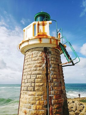 Capbreton Sahili 'ndeki Ligthouse Fransa