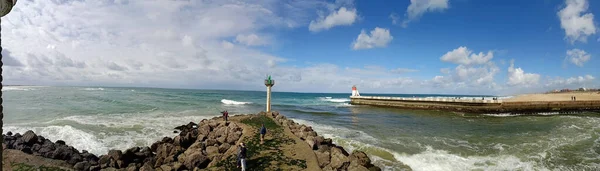 Farol Capbreton França Oceano Atlântico Panorama — Fotografia de Stock