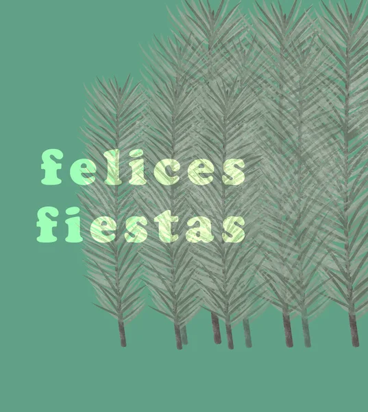 Tarjeta Celebración Navideña Para Publicar Palabras Español —  Fotos de Stock