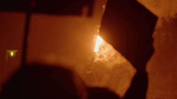 Smoke Flare Protest High Quality Footage Slow Motion — Stock Video