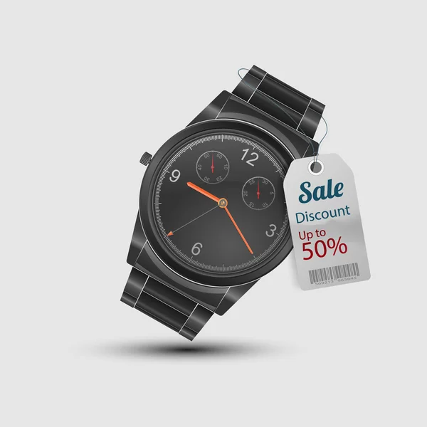 Verkaufsförderung mit Uhr — Stockvektor