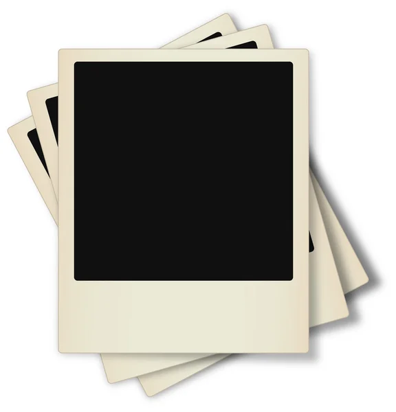 Photo frames isolated on white black ground. — Stock Vector