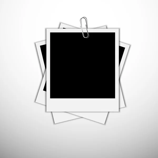 Photo frames isolated on white black ground. — Stock Vector