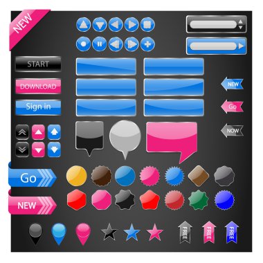 düğme kümesi Web elemanları vektör