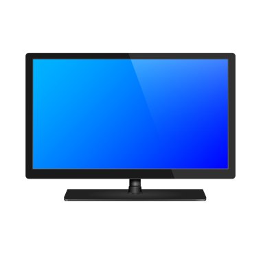 LCD, plazma gerçekçi vektör çizim, düz ekran tv.