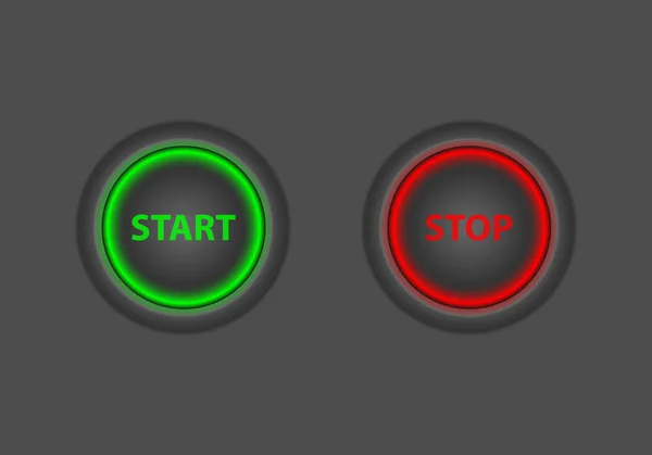 Startknop en stop-knop — Stockvector