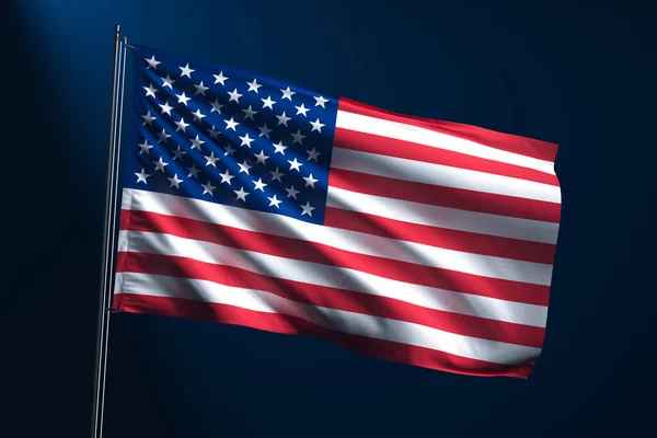 Vlajka Spojených Států Amerických Tmavém Pozadí Vlajka Usa Ilustrace — Stock fotografie