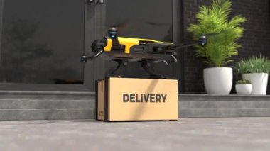 Evin önünde otomatik dağıtım robotu. Otomatik dağıtım robotu. 