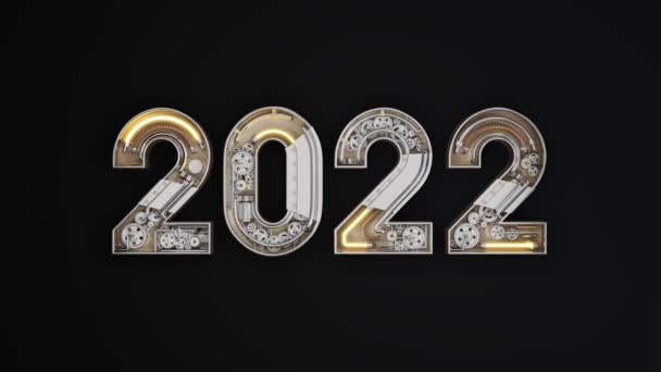Nowy Rok 2022 Wykonany Alfabetu Robotów — Wideo stockowe