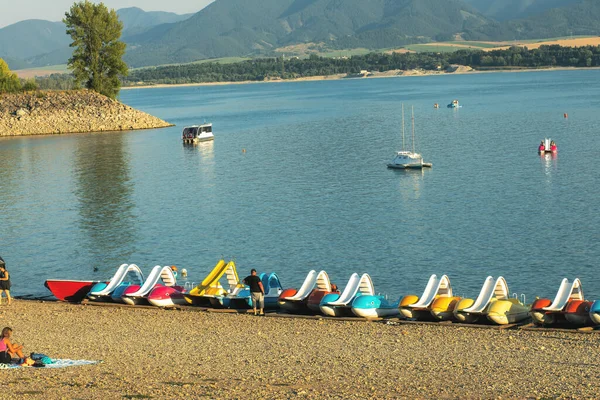 Boats Beach Sunny Day Summer Season High Quality Photo — Stock Fotó