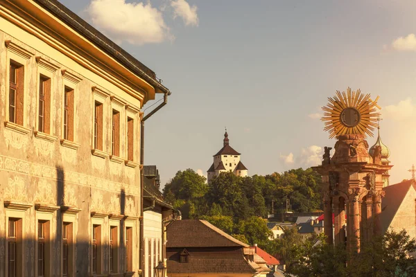 Исторический Центр Банска Штявница Словакия Вид Новый Замок Высокое Качество — стоковое фото