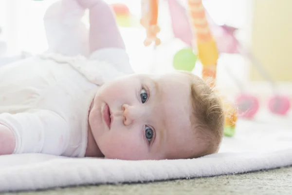 Beautiful intelligent newborn baby — Stock Photo, Image