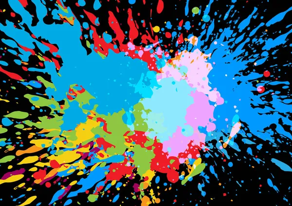 Абстрактный Цвет Брызг Краски Фоне Черного Цвета Дизайна Рисунок Векторный — стоковый вектор