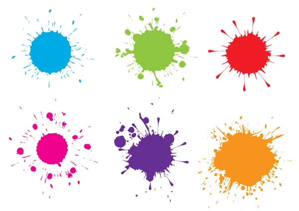 Vector Color Paint Splatter Background Paint Splashes Set Vector Illustration — Stock Vector