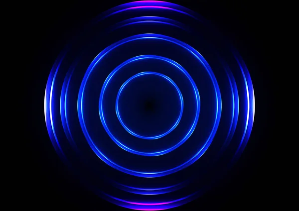 Abstraktní Vektorový Kruh Světlo Neonové Pozadí Zářící Rám Návrh Vektorové — Stockový vektor