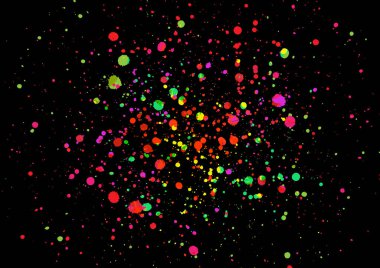 Siyah renk arkaplan tasarımında soyut vektör sıçrama rengi. illüstrasyon vektör tasarımı.