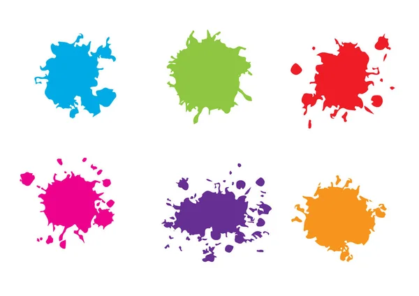 Abstract Vector Splatter Color Background Design Paint Splashes Set Desenho — Vetor de Stock