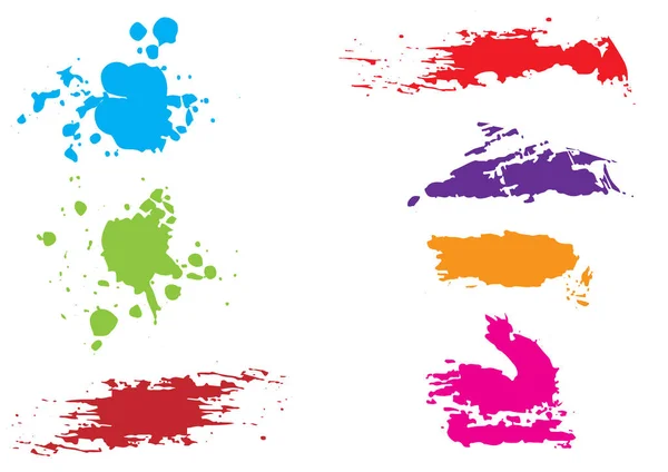 Abstract Vector Colorful Paint Splatters Set Background Paint Splashes Set — Stock Vector