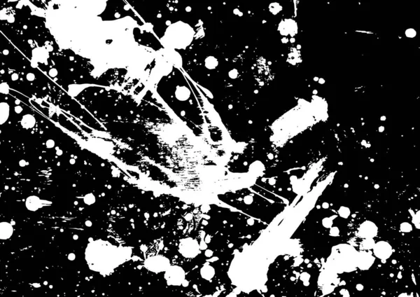 Peinture Vectorielle Abstraite Éclaboussures Isolées Sur Fond Noir Texture Superposition — Image vectorielle