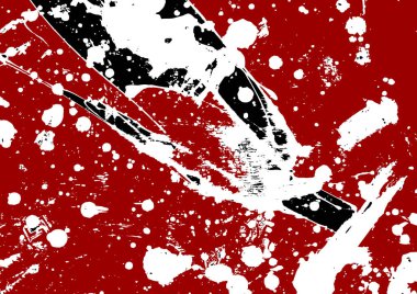 Soyut vektör grunge doku arkaplanı. Kırmızı ve beyaz renkli şablon çizilmiş. Tasarım için doku ve elementler. illüstrasyon vektör tasarımı.