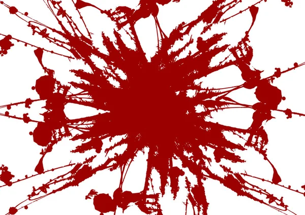 Vector Abstracto Salpicadura Tinta Roja Sobre Fondo Color Blanco Ilustración — Vector de stock