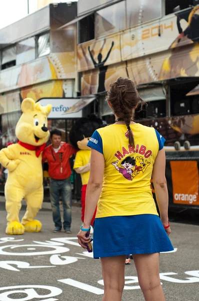 MULHOUSE - FRANCE - 13 th July 2014 - tour de France - haribo advertising — Stock Photo, Image