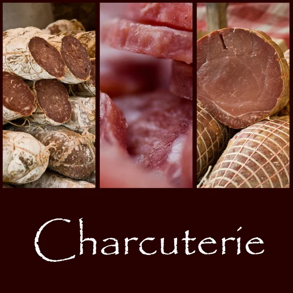 Saucisse dans un marché français — Photo