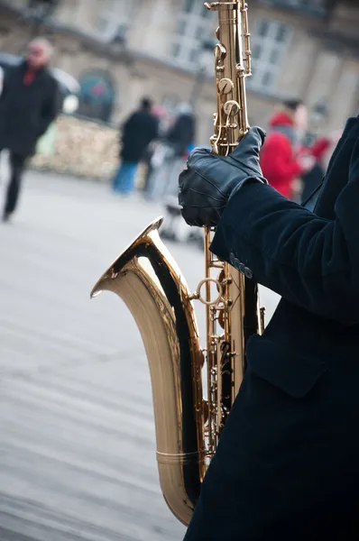 Saxofon i Paris - Stock-foto