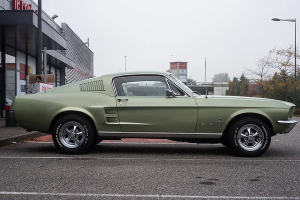 Mulhouse France 2021 Profile View Ford Mustang 1967 Fastback Parked — 스톡 사진