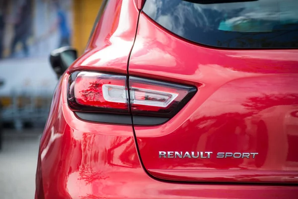 Mulhouse Frankrike Augusti 2021 Bakifrån Röd Renault Megane Parkerad Gatan — Stockfoto