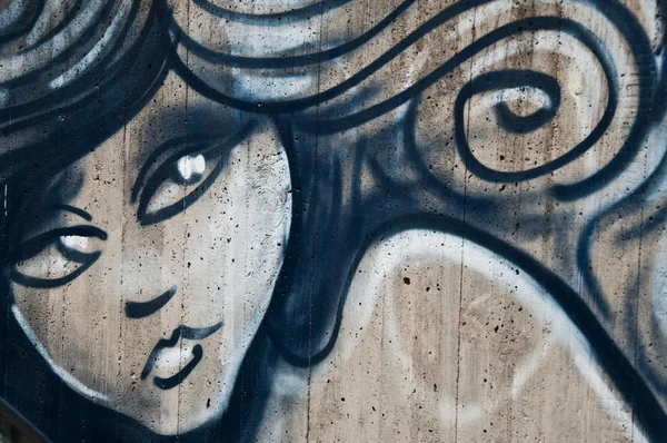 Urban art - woman face — Stock Photo, Image