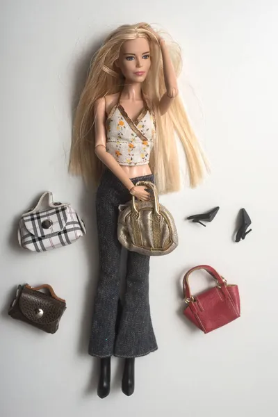 Mulhouse Francia Octubre 2021 Retrato Muñeca Barbie Rubia Concepto Moda —  Fotos de Stock