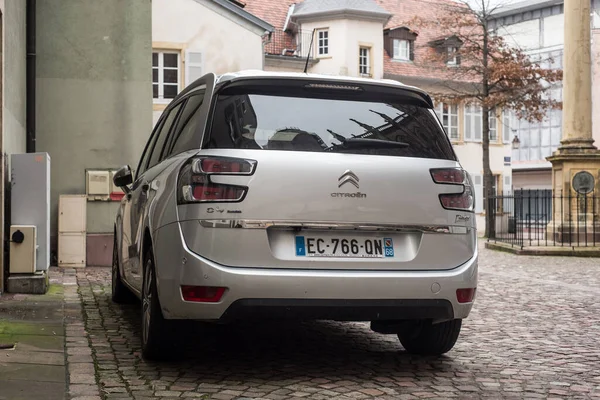 Mulhouse France January 2021 Rear View Grey Citroen Picasso Parked — 图库照片