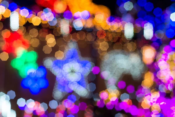 Closeup Navidad Festivo Brillante Fondo Colorido Desenfocado Con Luces Bokeh — Foto de Stock
