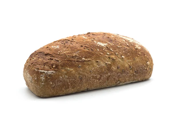 Κλείσιμο Του Παραδοσιακού Γαλλικού Ψωμιού Λευκό Φόντο — Φωτογραφία Αρχείου