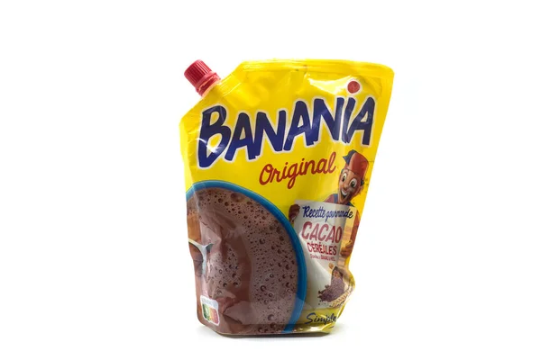 Мюлуз Франция Декабря 2021 Года Крупный План Шоколадного Порошка Бананом — стоковое фото