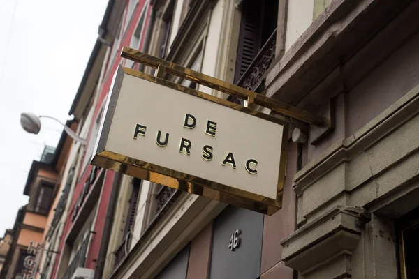 Strasbourg France December 2021 Closeup Fursac Sign Store Front Street — 图库照片