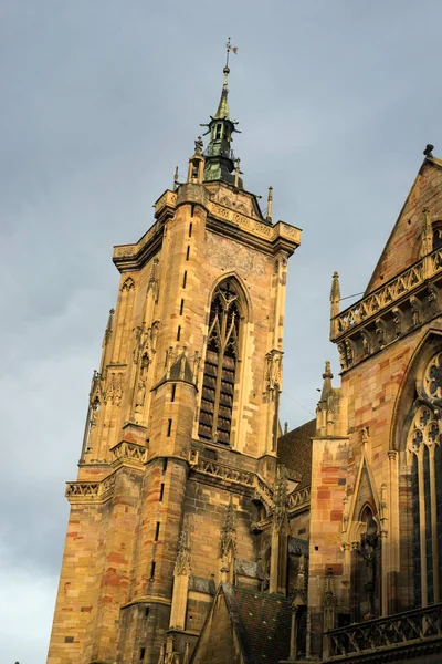 View Catholique Cathedral Sunset Colmar France — Zdjęcie stockowe